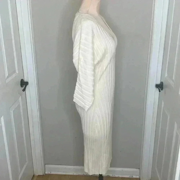 Maeve by Anthropologie lvory CreamRibbed Stretchy Bodycon Sweater Dress Size Sm - Picture 5 of 8